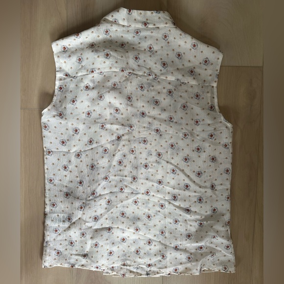 Cacharel tie neck floral blouse size FR 38/US 6. 100% Silk - Picture 6 of 7